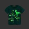 Glow-in-the-dark dinosaur print children's T-shirt New summer short-sleeved T-shirt for boys