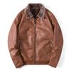 Neue Plüsch-Lederjacke, Herren-Lederjacke, Herbst und Winter, lässiges Revers, modische und vielseitige Papa-Jacke, Jacke