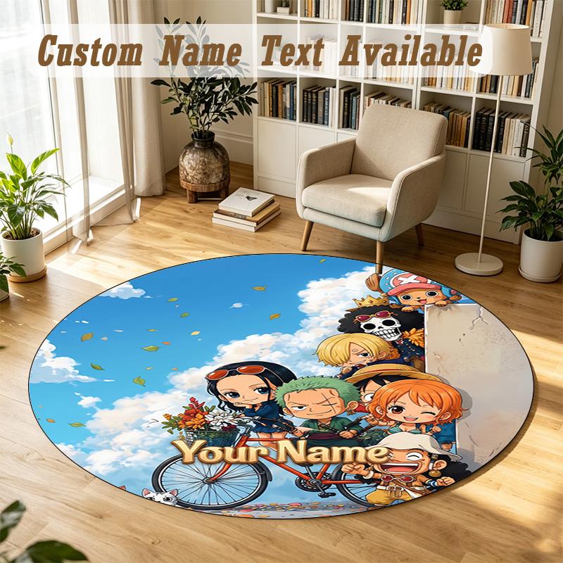 Round Rug Custom NameOne Piece Pattern Non Slip Carpet Home Floor Decor