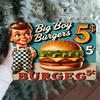Vintage Big Boy Burgers Metal Sign Retro Diner Decor Easy To Hang IndoorOutdoor Use for Home Kitchen Bar Cafe