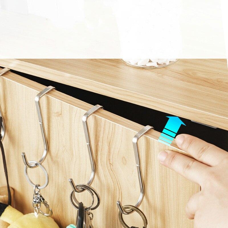 Stainless Steel Free Punching Cabinet Door Without Trace Hook S-type Door Hanger Hanger Door Back Coat Hook Small Hook