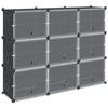 VidaXL Storage Cubes 9 Pcs with Doors Black PP, Storage Cube, Cube Storage Organizer, Shelf At 4019577