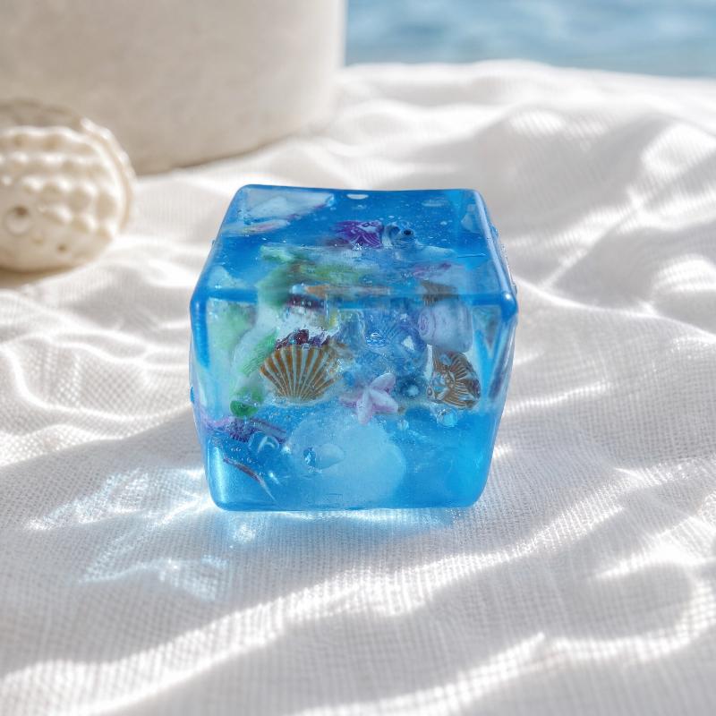 Taba Squishy Stress Balls Cube - Ocean Sensory Fidget Toy Slow Rise Squishy Toys For Kids And Adults Squeeze Relax Gift