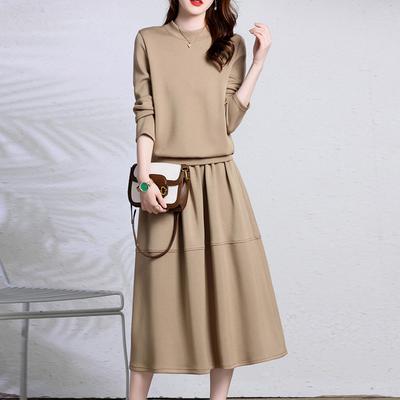 Fashion Casual Suit Skirt Children's Spring and Autumn New Age-reducing Thin Meat-covering Dress Two-piece Trendy