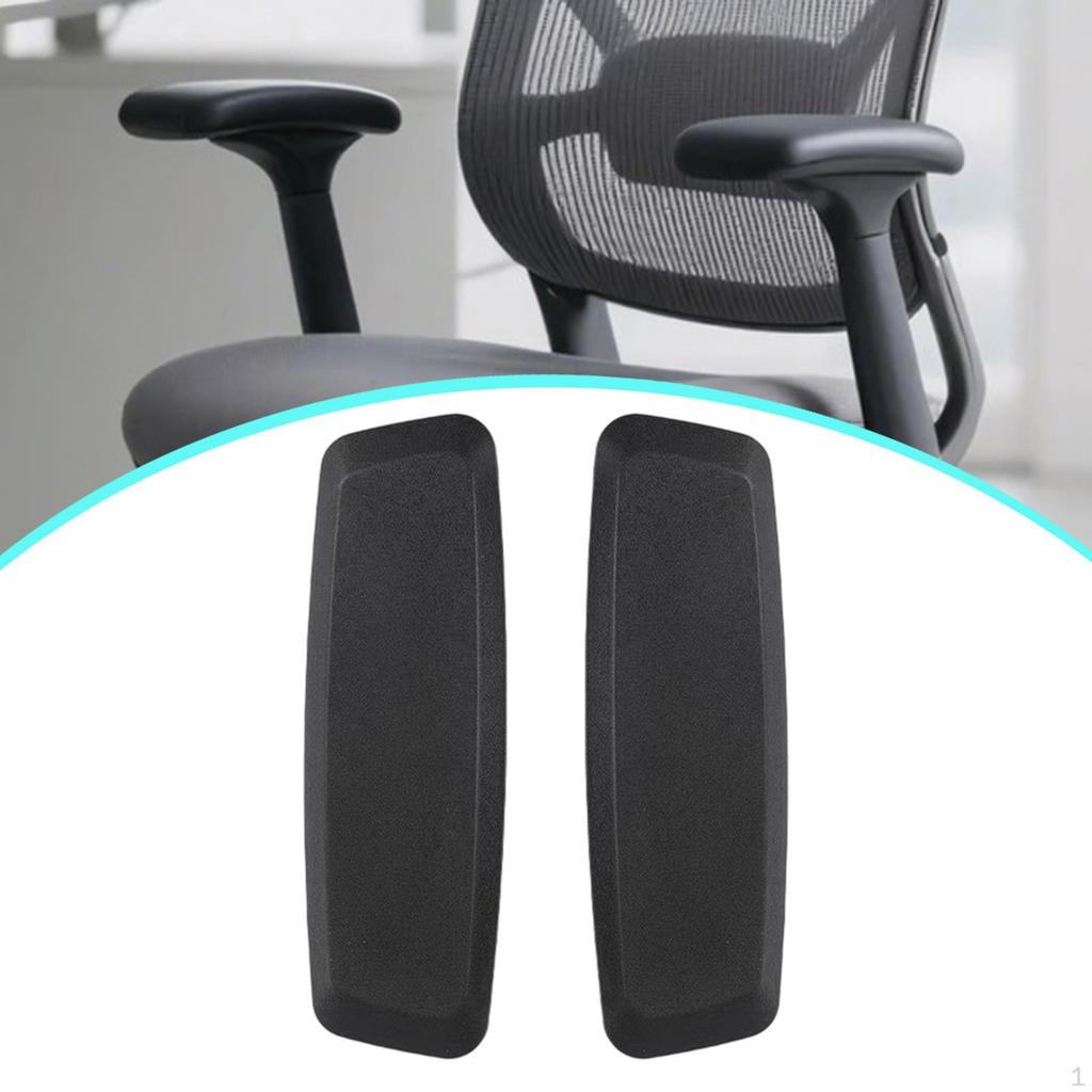 2 Pieces Office Chair Armrest Arm Pads PU Leather Universal Easy Installation Comfortable Replace