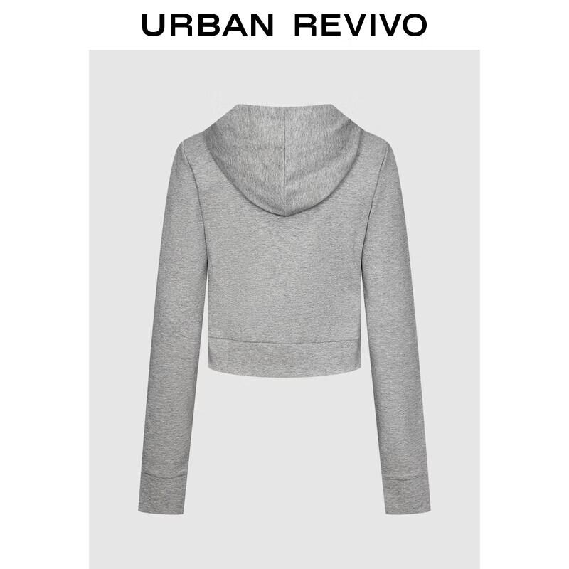 UR 2026 Spring Women's Plaid Lined Zip Hooded Sweatshirt