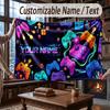 Game Controller Theme Throw Blanket Custom Name Text Personalized Blanket Soft Cozy Blanket for Home Sofa Bed