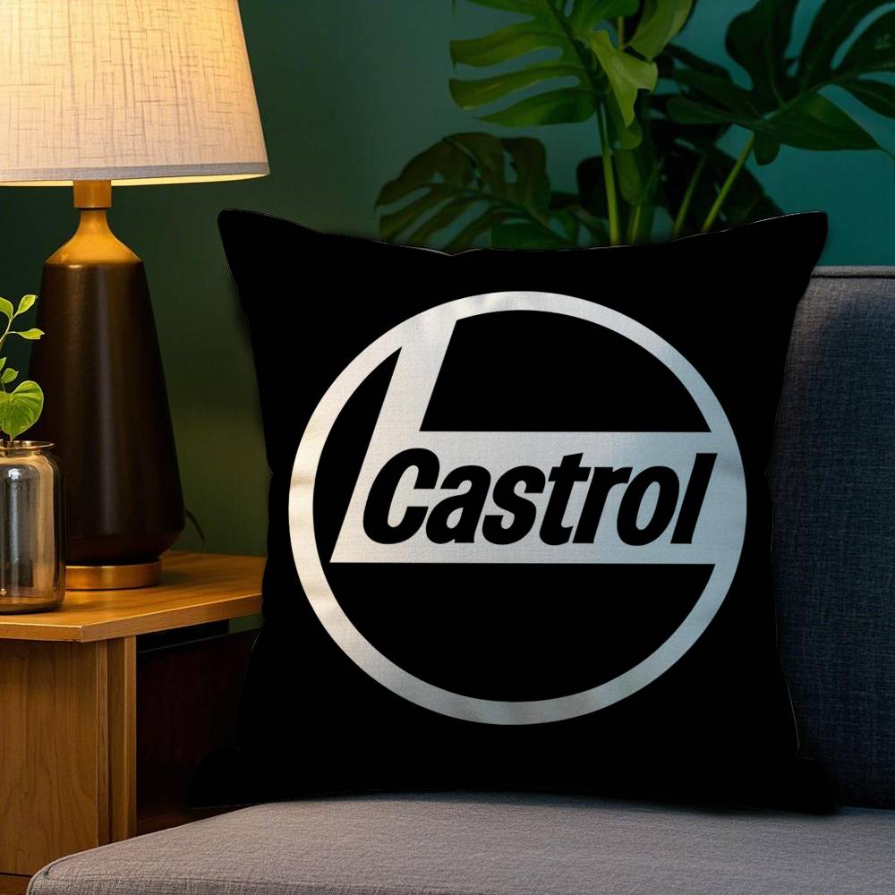 

Logo C-Castrol Pillow Case Plush Fabric Soft Double Sided Print Home Sofa High Quality Cushion Cover Throw 12x12Inch