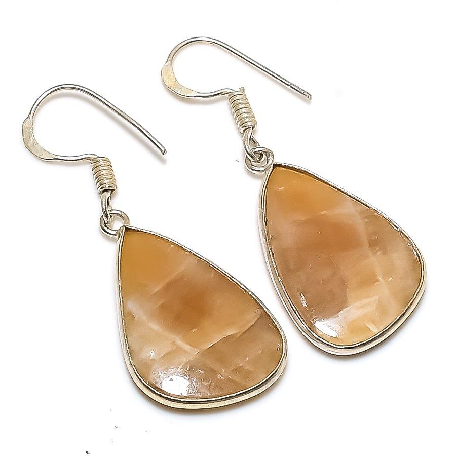 

Strawberry Quartz Handmade 925 Sterling Silver Jewelry Earring 1.65 N3N07