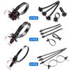 Automotive Nylon Cable Clamps with Hose Fasteners 25pcs Heavy Duty Wire Straps Locking Flanges for Car Engine Pipe Fixing