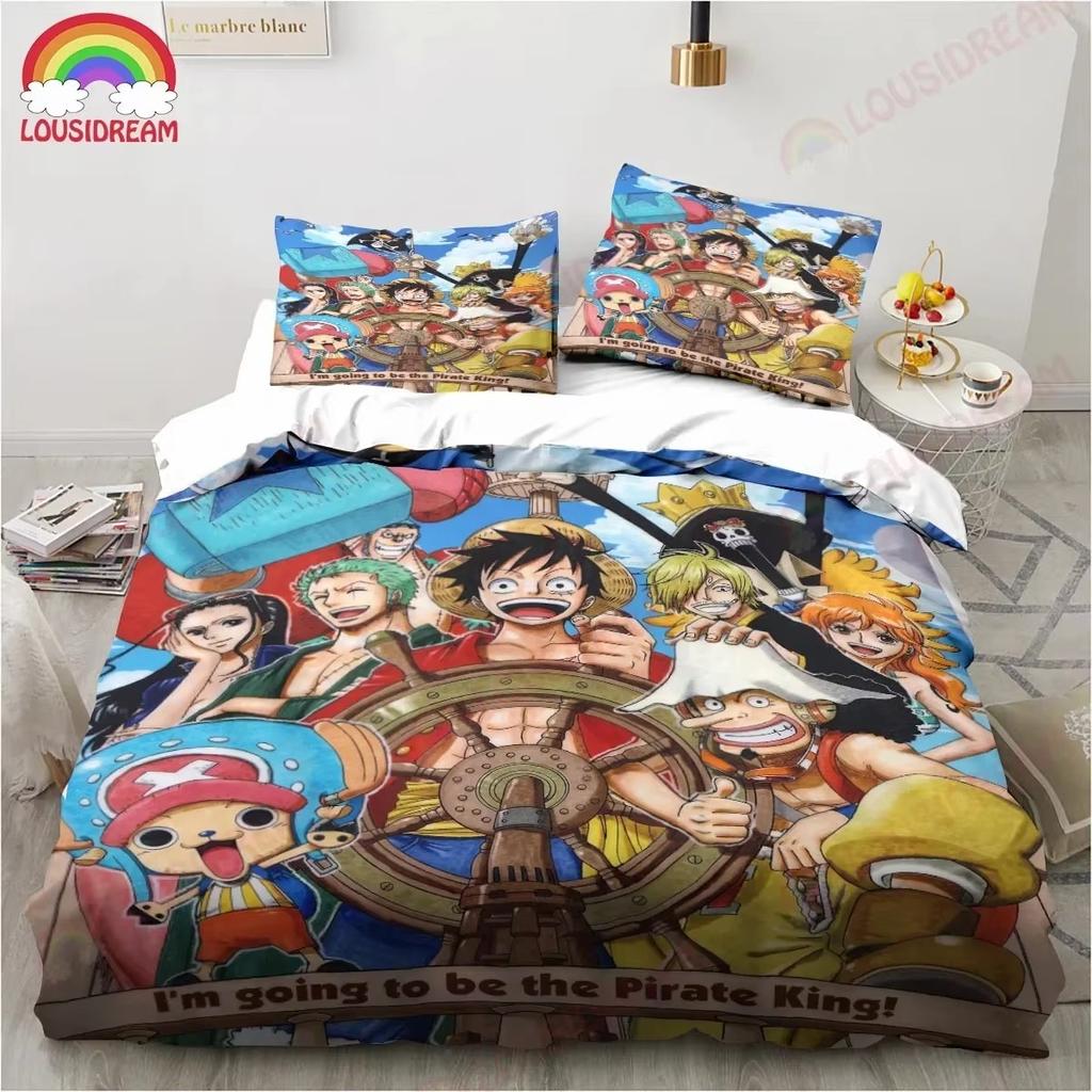 3D Print One Anime P-piece Bedding Set,Duvet Cover Comforter Bed Set Quilt Cover Pillowcase,King Queen Twin Size Boy Girl Adult