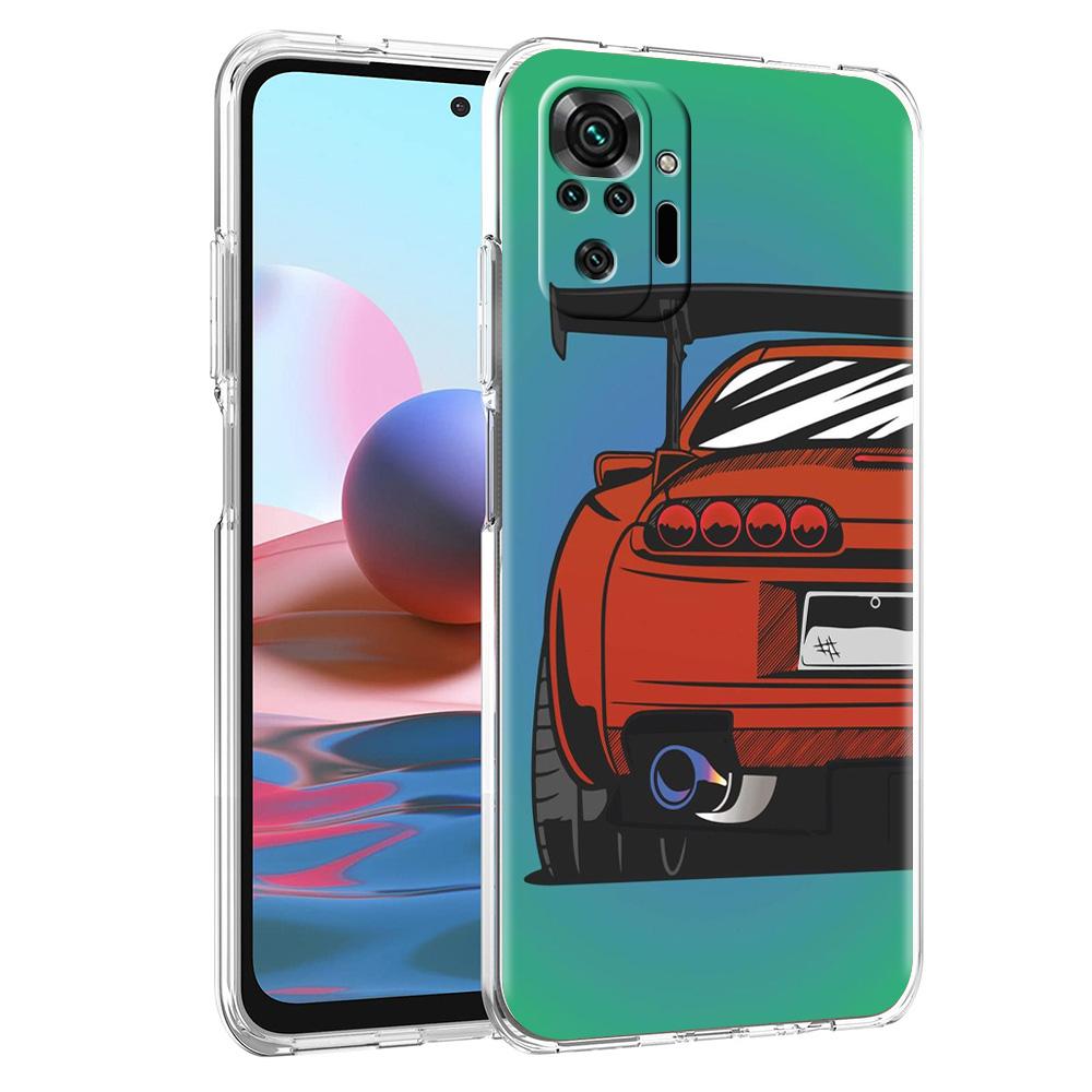 Phone Case For Xiaomi Redmi Note 15 14 5G 13 12 10 11 Pro Plus 4G 14C 13C 12C Soft TPU Cover Japan JDM Sports Cars Comic