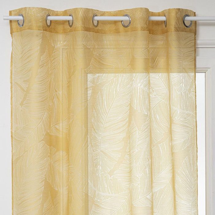 “Leaf” Eyelet Curtains 140 X 240 Cm Atmosphéra – Ocher