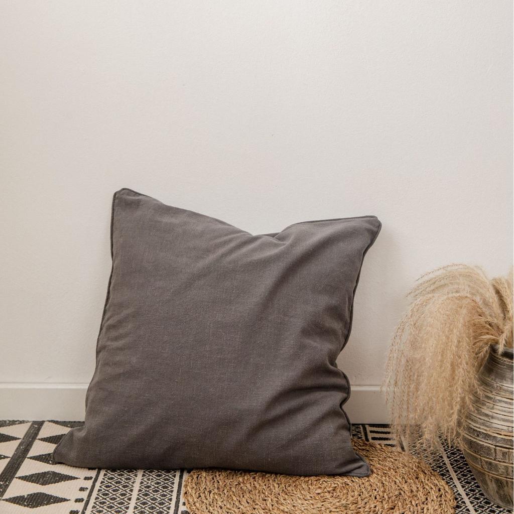 Cotton and Linen Solid Color Living Room Sofa Pillow, Japanese Simple Pillow Case, B&B Hotel Decoration Large Pillow