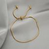 Trendy Simple Gold Color Snake Chain Stainless Steel Bracelets for Women Adjustable Female Daily Wear Bracelet Jewelry