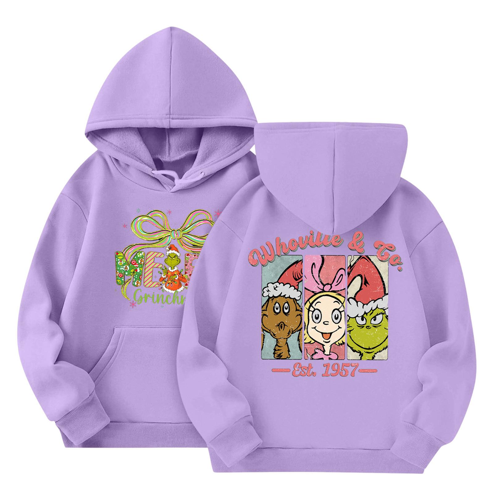 

Child Fashion Lightweight Long Sleeve Pullover With Pockets Print Hoodie 150