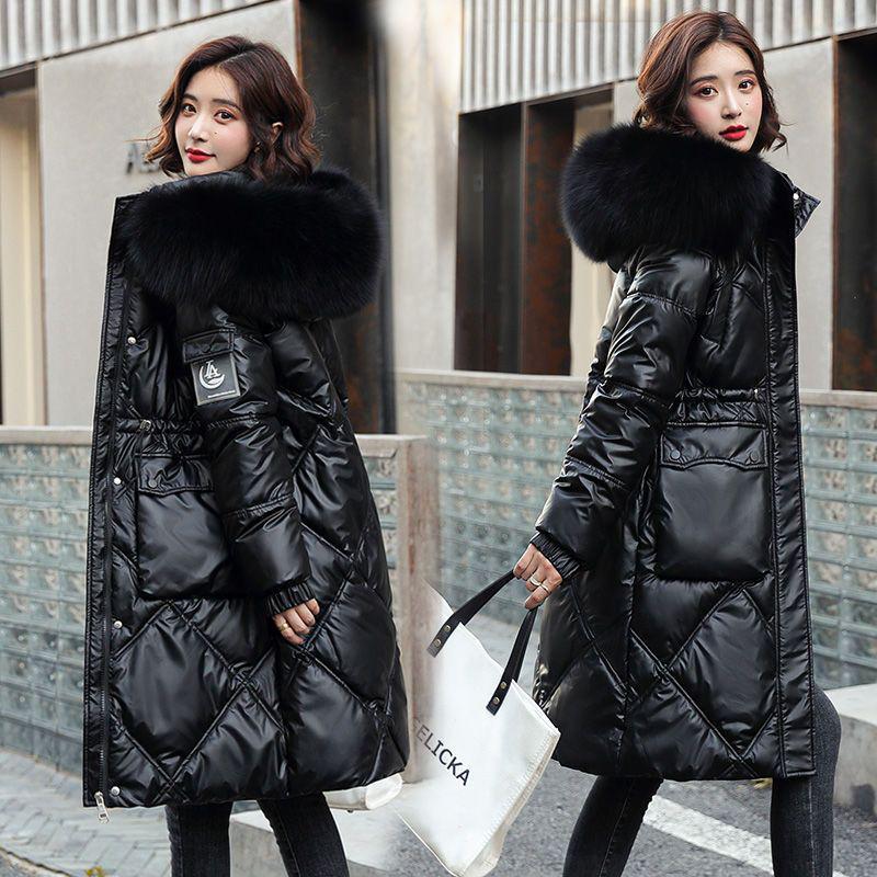 

Women s Korean-Style Oversized Fur Collar Down Jacket - Thick Loose Mid-Length White Duck Down for Winter 3XL (150-175 jin)