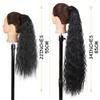MERISIHAIR Women Long Deep Wavy Warp Around Ponytail Synthetic Fiber Long Brown Wavy Ponytail Hair Extensions Daily Wear