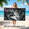 Skull Gothic Theme Soft Beach Towel Personalized Custom Name Text Towel Portable for Beach Pool Travel