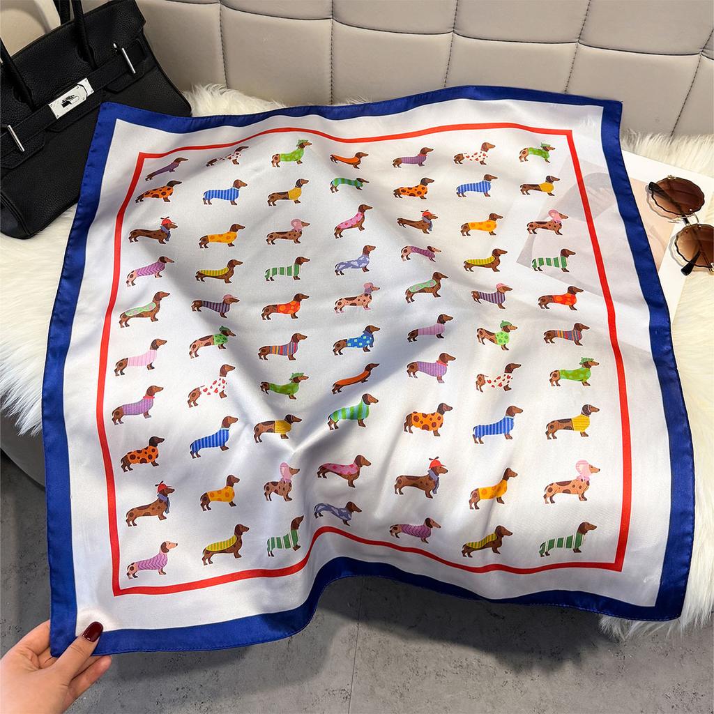 Fashion Square Fashion Foreign Style Small Silk Scarf Women'S Headband Decorative Scarf Dual-Purpose Small Square Scarf New Scarf