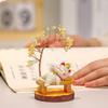 Lucky Cat Crystal Fortune Tree Ornament