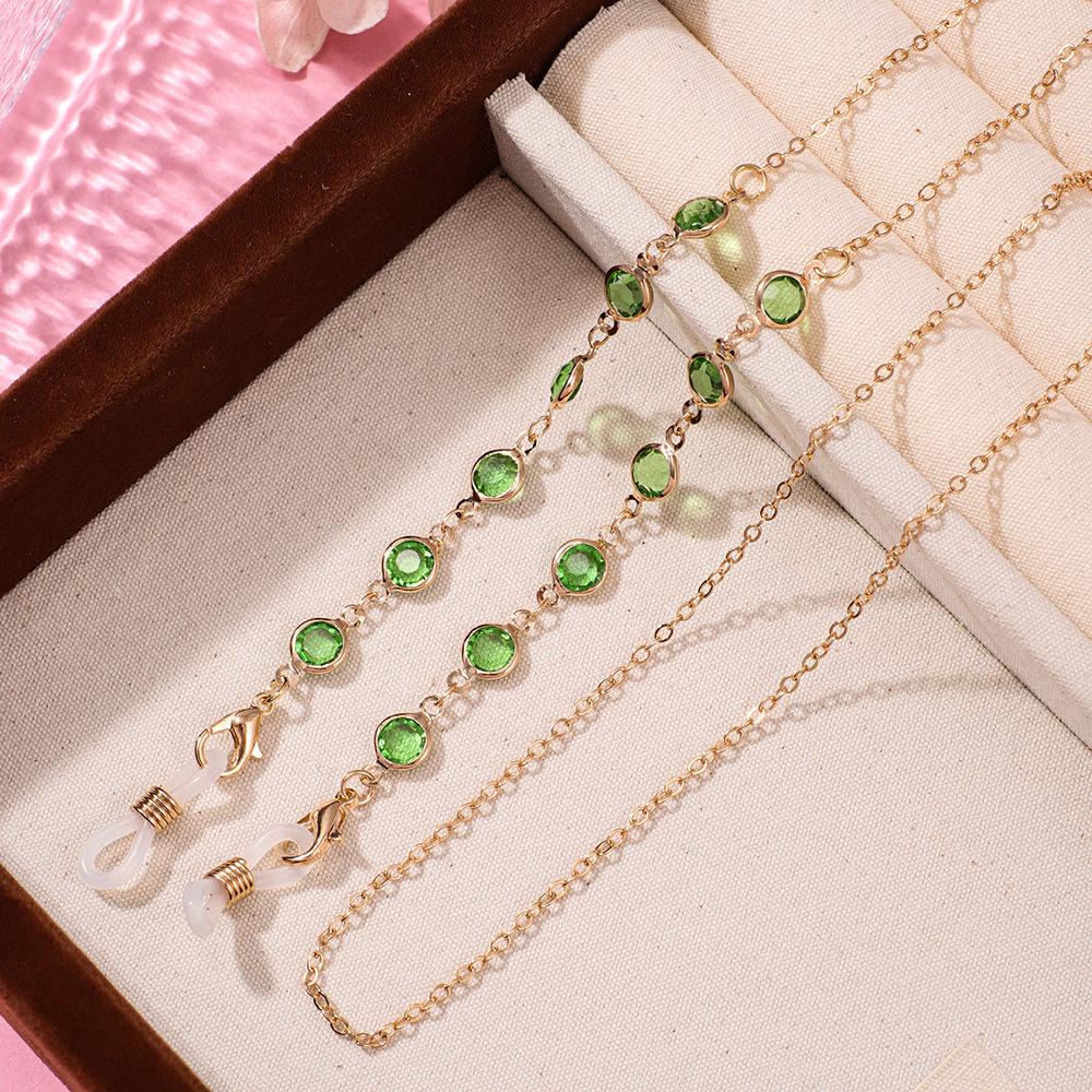 Colorful Crystal Eyeglass Chain – Non-slip Lanyard for Women, Fashionable European and American Style