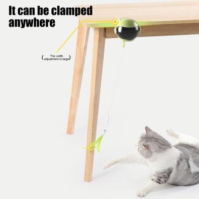 Door Hanging Electric Cat Feather Toy Smart Self Play Cat Teaser Toy Automatic Cat Toy with Feather Fluffy Ball And Tassel for Indoor Cats