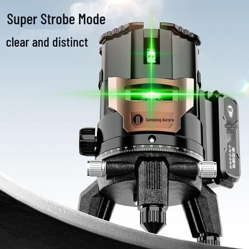 Imported High-Precision Green Infrared Laser Level—2/3/5 Lines, Strong Light, 360° Outdoor, 2024 Model