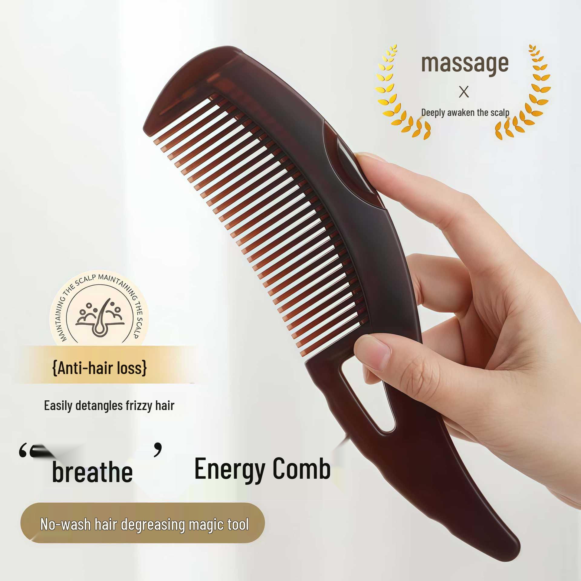 

Массажная расческа для жирных волос третьего поколения: Не требующий мытья, полый дизайн для удаления масляных гранул, форма ножниц для цветов для женских волос 1 Piece