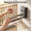 Suction Cup Balcony Clothes Hanger Storage Device No Drilling Home Multi-functional Folding Clothes Hanger Wall Storage Shelf