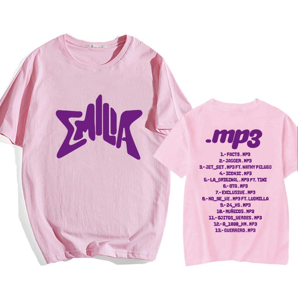 Emilia Mernes MP3 Graphic T-shirt Summer O-neck Short Sleeve Tee-shirt Cotton Soft Hip Hop Streetwear Camiseta Printing Tees Top