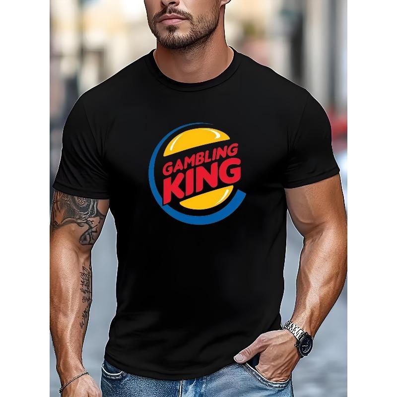 European Size Men's Outdoor Casual Sports T-Shirt, Men's Fun T-Shirt Soft and Breathable Regular Fit Crew Neck Casual Shirt