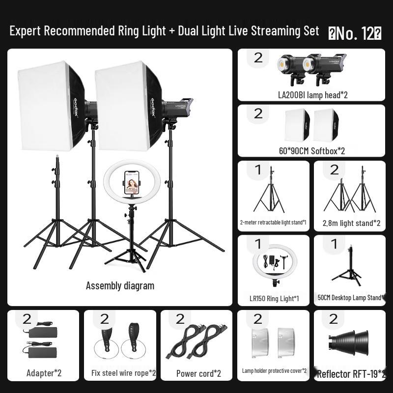 Godox LA200Bl Bi-Color LED Video Light Dual Kit