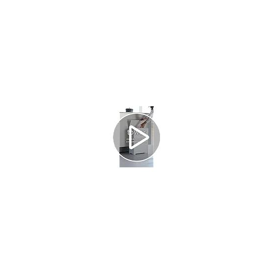 Yamazaki Jitsugyo Slim Trash Can with Lid, Side Opening Type, White W18.6 x D38.6 x H55cm Tower Thin Sorting 1524