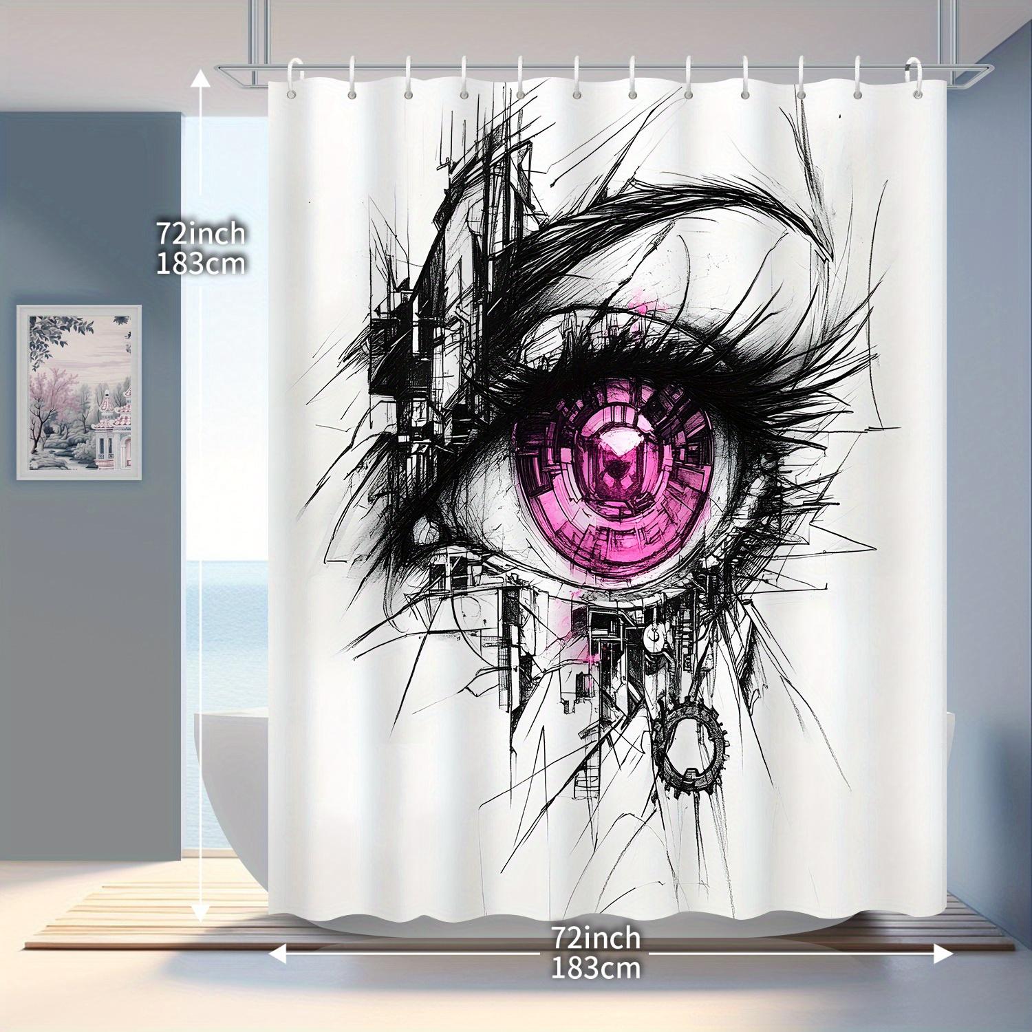 

Mysterious Eye Shower Curtain With 12 Hooks – Modern Painted Design For Bathroom & Home Decoration W60H190(CM)-1 Pcs