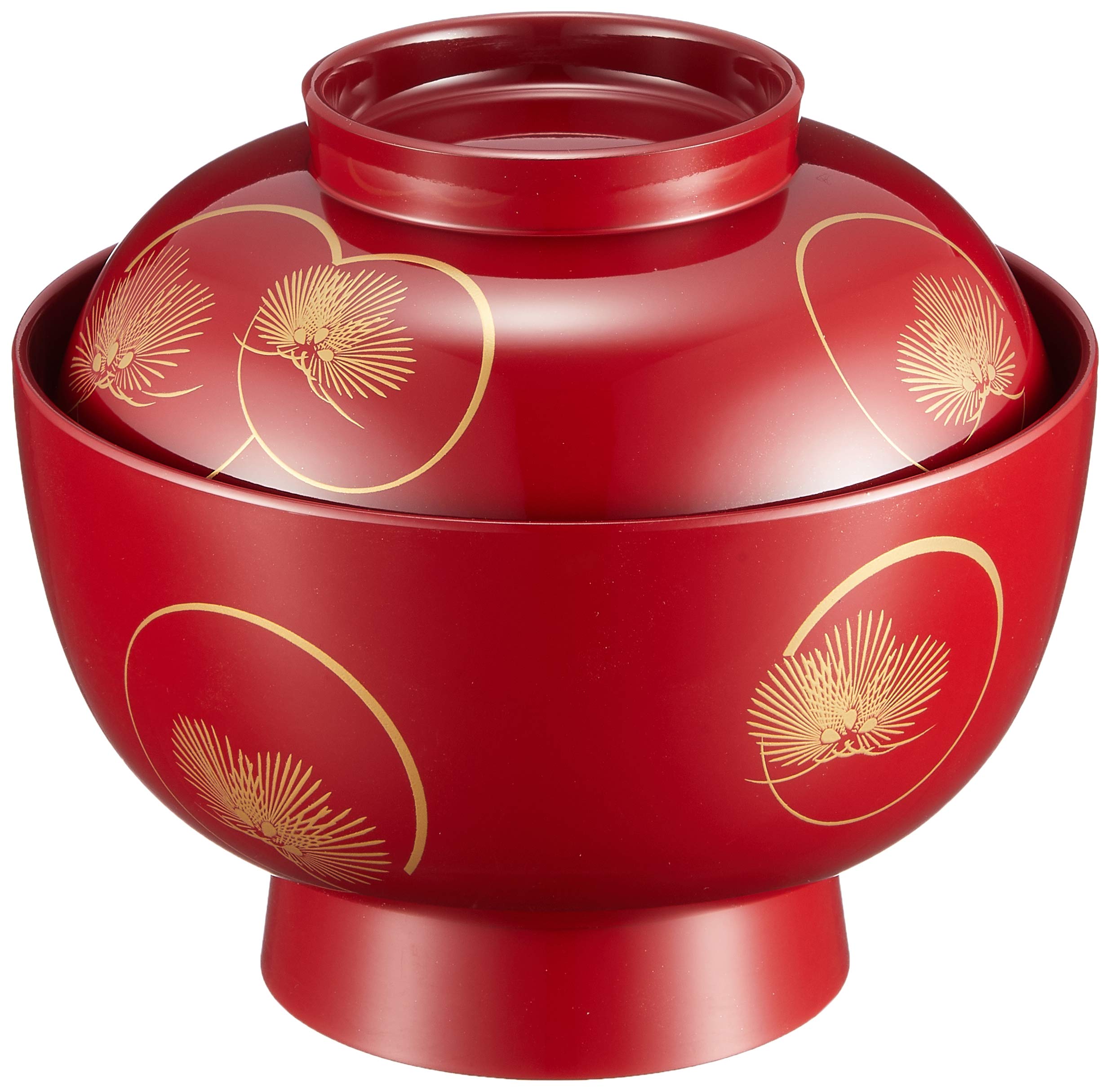 

Maeju Lacquerware Zoni Korin All Traditional Yamanaka Made in Bowl, Matsu, Vermilion, Red, Craft, Lacquer, 450ml, Japan, 3T-417, 135x115mm