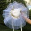 White exaggerated lace big eaves hat wedding dress accessories studio stage banquet versatile top hat hair accessories