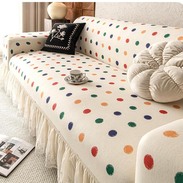 

Элегантный эластичный чехол для дивана с оборкой - Подходит для диванов от 1 до 4 мест, Защита для дивана, подходящая для домашних животных, для гостиной, спальни или использования на открытом воздухе 90-140cm