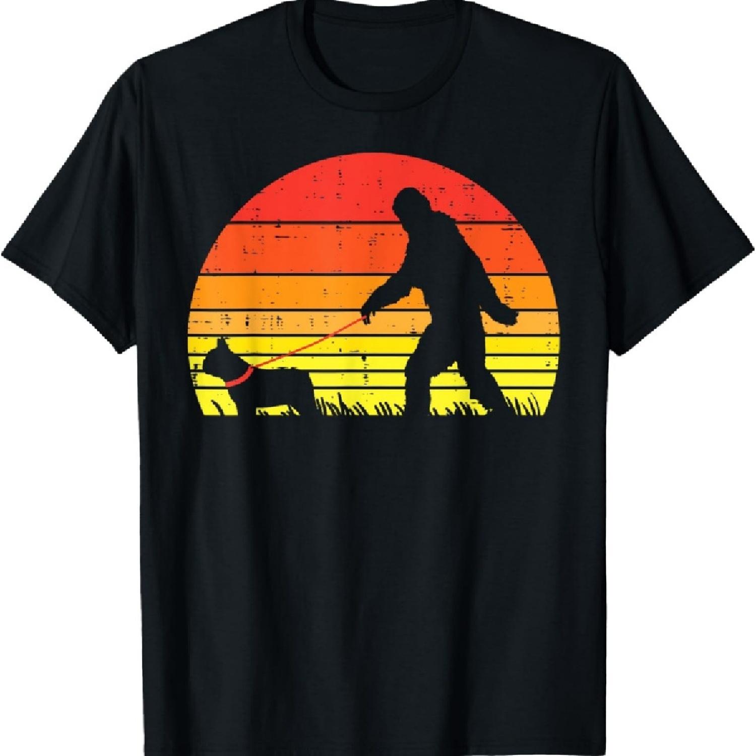 

Bigfoot Sasquatch French Bulldog Retro Frenchie Pet Dog Gift T-Shirt S
