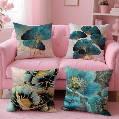 Popular Oil Painting Floral Elegant Cushion Cover Comfortable Reversible Pillow Cover Ideal for Car Sofa Bedroom & Beyond