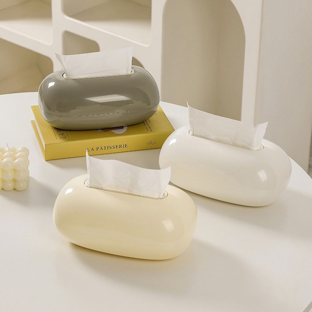 Creative Design Oval Tissue Box Non-slip Base Desktop Tissue Dispenser Dining Table