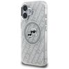 Karl Lagerfeld IML Glitter Karl & Choupette Heads Logo MagSafe Case for iPhone 16 Gray