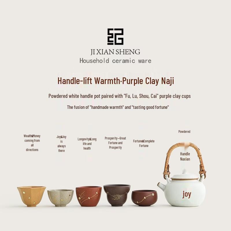 Mr. Ji's Zisha Gongfu Tea Set - Five Blessings Gift Box