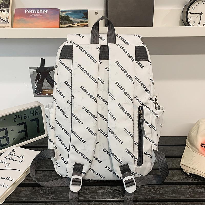 School bag high value letter back couple solid color casual simple light outdoor large capacity
