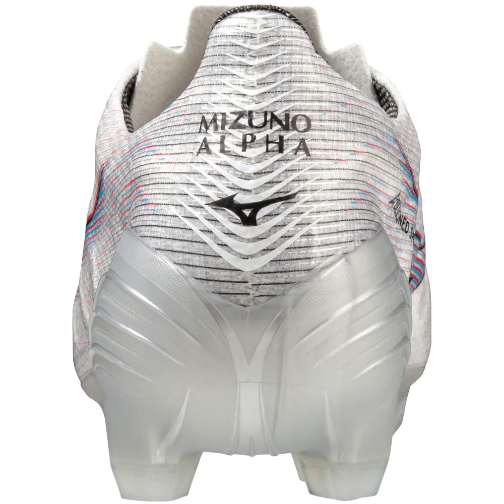 Mizuno Alpha PRO Soccer Size Perfect for Club Activities Cleats, Wide, Lightweight, White/Ignition Red/Blue, 26.0 cm, 2E,