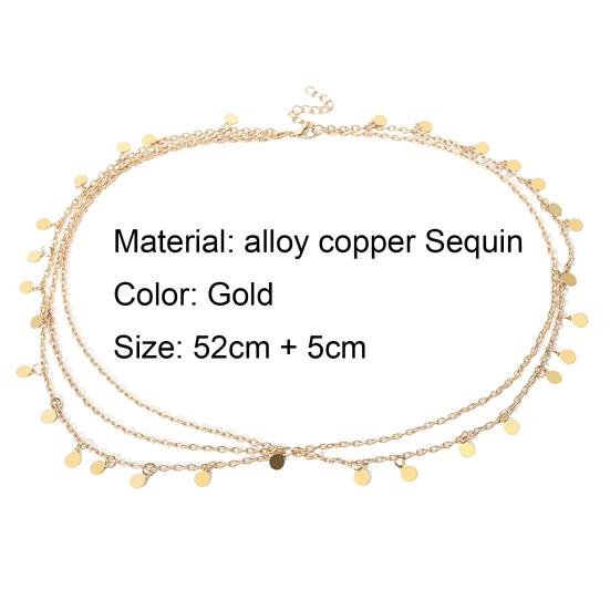 Headpiece Round Sequin Drop Layered Alloy Dance Head Chain Piece Headwear Women Hair Accessory