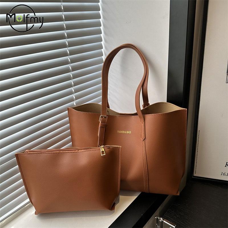 Women's Bag Large Capacity Soft Leather Tote Bags Casual Versatile Single Shoulder Handbag Mommy Handbags 2026 Autumn and Winter