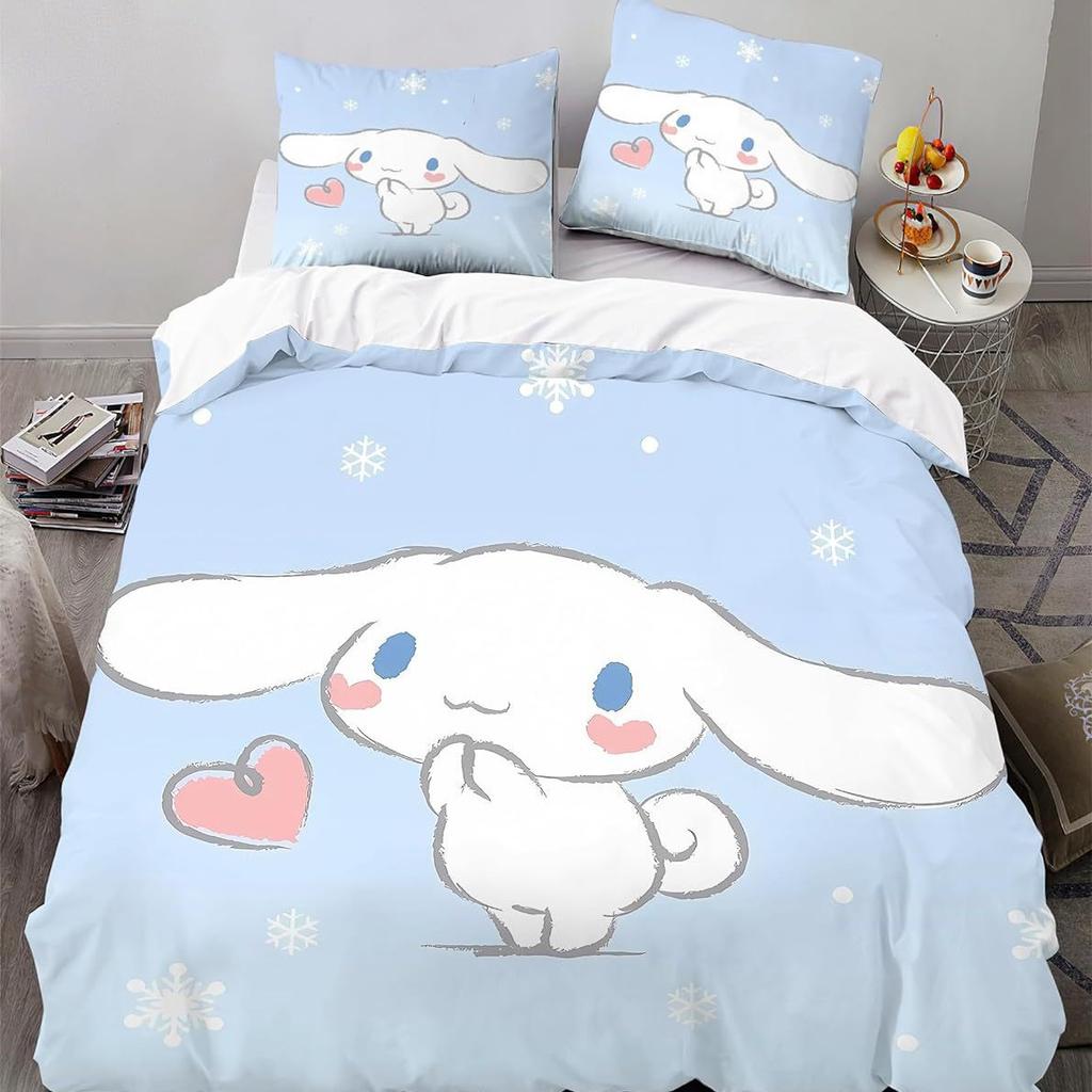 Home Textile Bed Three-Piece Cartoon Christmas Digital Printing Quilt Pillowcase Bedding