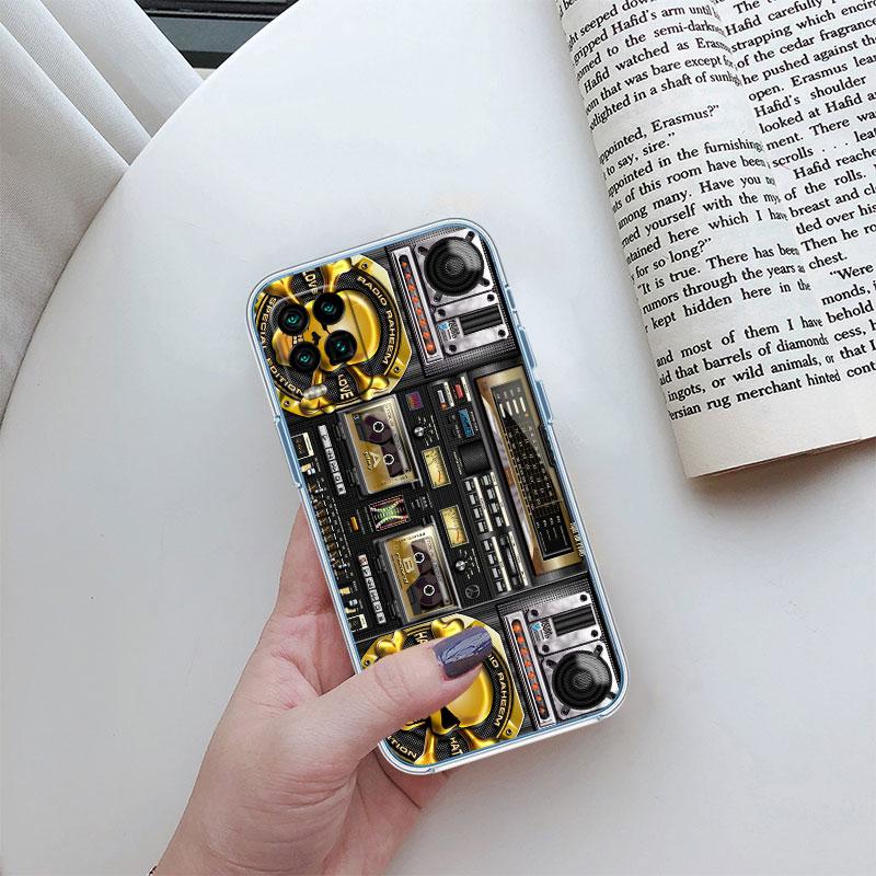 

Vintage Boombox Tape Transparent Phone Case for Motorola Moto Edge 20 30 40 50 S30 Fusion Ultra Pro Neo Lite Motorola Edge 20 Fusion
