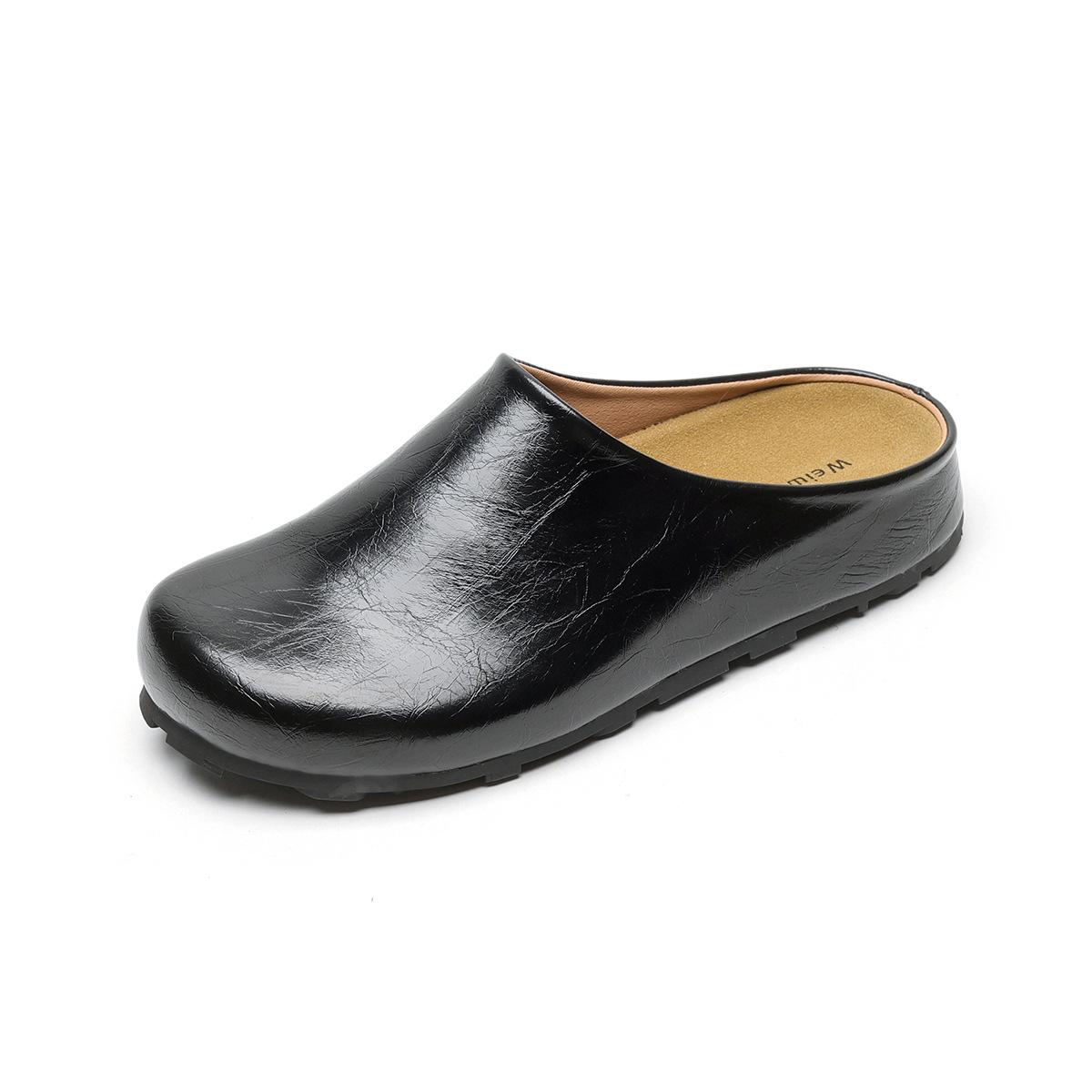 

Женская обувь на толстой подошве, баотоу и полушлепанцы летом 43 чёрный